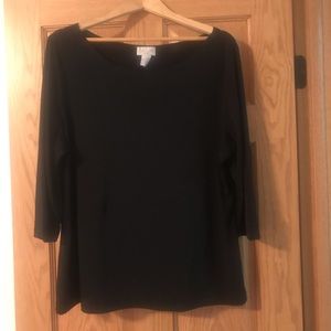 Jon Den black top with 3/4 length sleeves